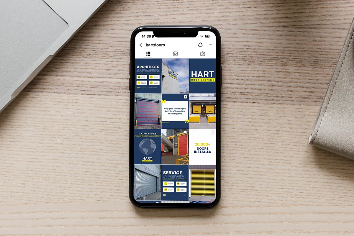 Social media management for manufacturer Hart Doors